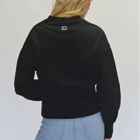 NWT Black Cropped Corset Sweater - Picture 4 of 4